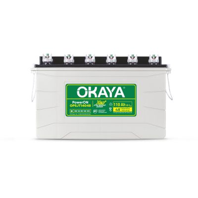 OKAYA PowerON OPSJT14048 110Ah Super Jumbo Tubular Advanced Battery for Home, Office & Shops | Robust & Compact Design | Extra Backup Plus (XBD+ technology) | 48 Months Total Warranty