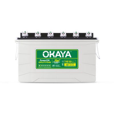 OKAYA PowerON OPSJT17048 140Ah Super Jumbo Tubular Advanced Battery for Home, Office & Shops | Robust & Compact Design | Extra Backup Plus (XBD+ technology) | 48 Months Total Warranty