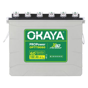 OKAYA PROPower OPTT19060 160Ah Advanced Tall Tubular Inverter Battery for Home, Office & Shops | Robust & Compact Design | Extra Backup (XBD technology) | 60 Months Total Warranty